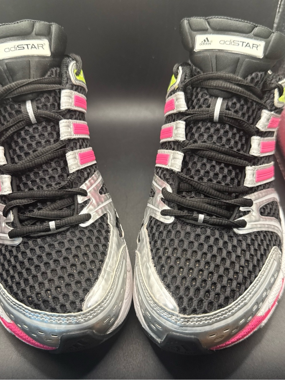 Size 10.5 - Adidas Adistar Control 5 Blk Lucid Pink Met Silver, JS0041, No Box